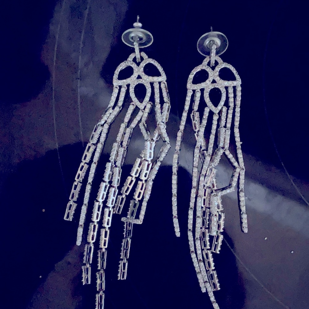 Cubic zirconia chandelier earrings